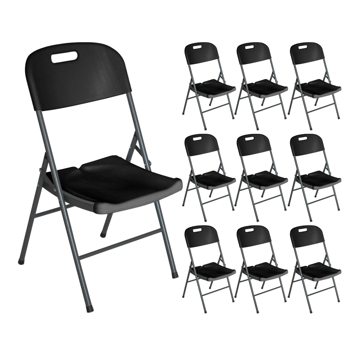 Pack 10 Sillas Plegables con Asa 47x58x87cm Thinia Home Sillas Plegables 1